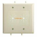 Cmple Cable Plate with Flexible Opening- 2 Gang - Lite Almond 1237-N